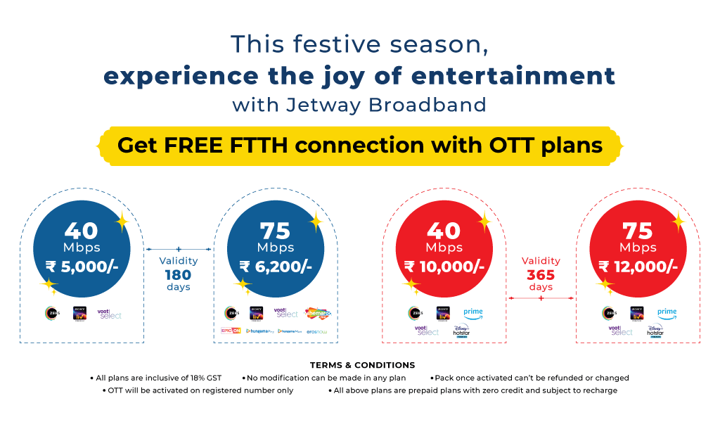 Get FREE FTTH connection with OTT plans